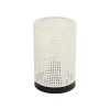 GLOBOSTAR® CYLINDER 203-0184 Μοντέρνο Επιτραπέζιο Φωτιστικό Πορτατίφ με Ντουί 1 x E27 AC 220-240V IP20 - Μαύρο & Λευκό - Μ14 x Π14 x Υ22cm
