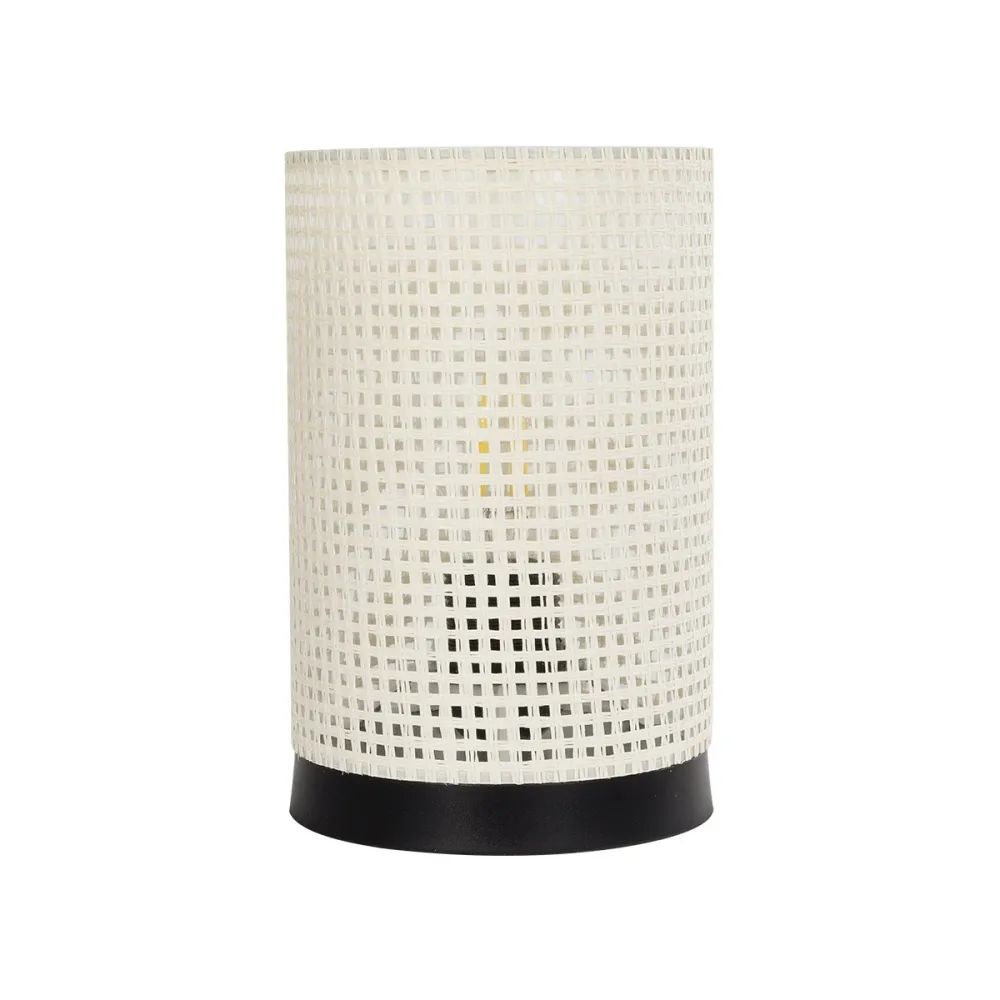 GLOBOSTAR® CYLINDER 203-0184 Μοντέρνο Επιτραπέζιο Φωτιστικό Πορτατίφ με Ντουί 1 x E27 AC 220-240V IP20 - Μαύρο & Λευκό - Μ14 x Π14 x Υ22cm