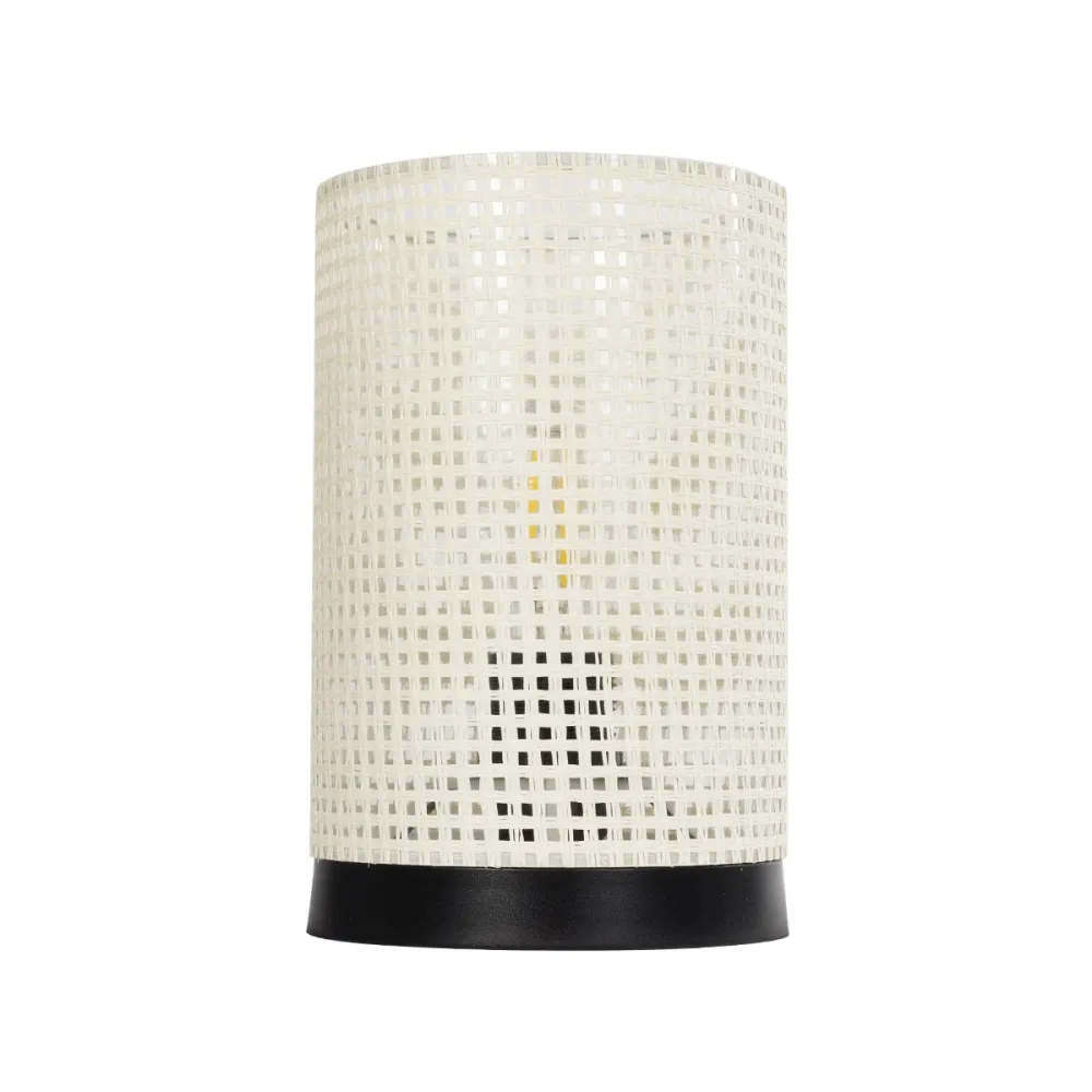 GLOBOSTAR® CYLINDER 203-0184 Μοντέρνο Επιτραπέζιο Φωτιστικό Πορτατίφ με Ντουί 1 x E27 AC 220-240V IP20 - Μαύρο & Λευκό - Μ14 x Π14 x Υ22cm