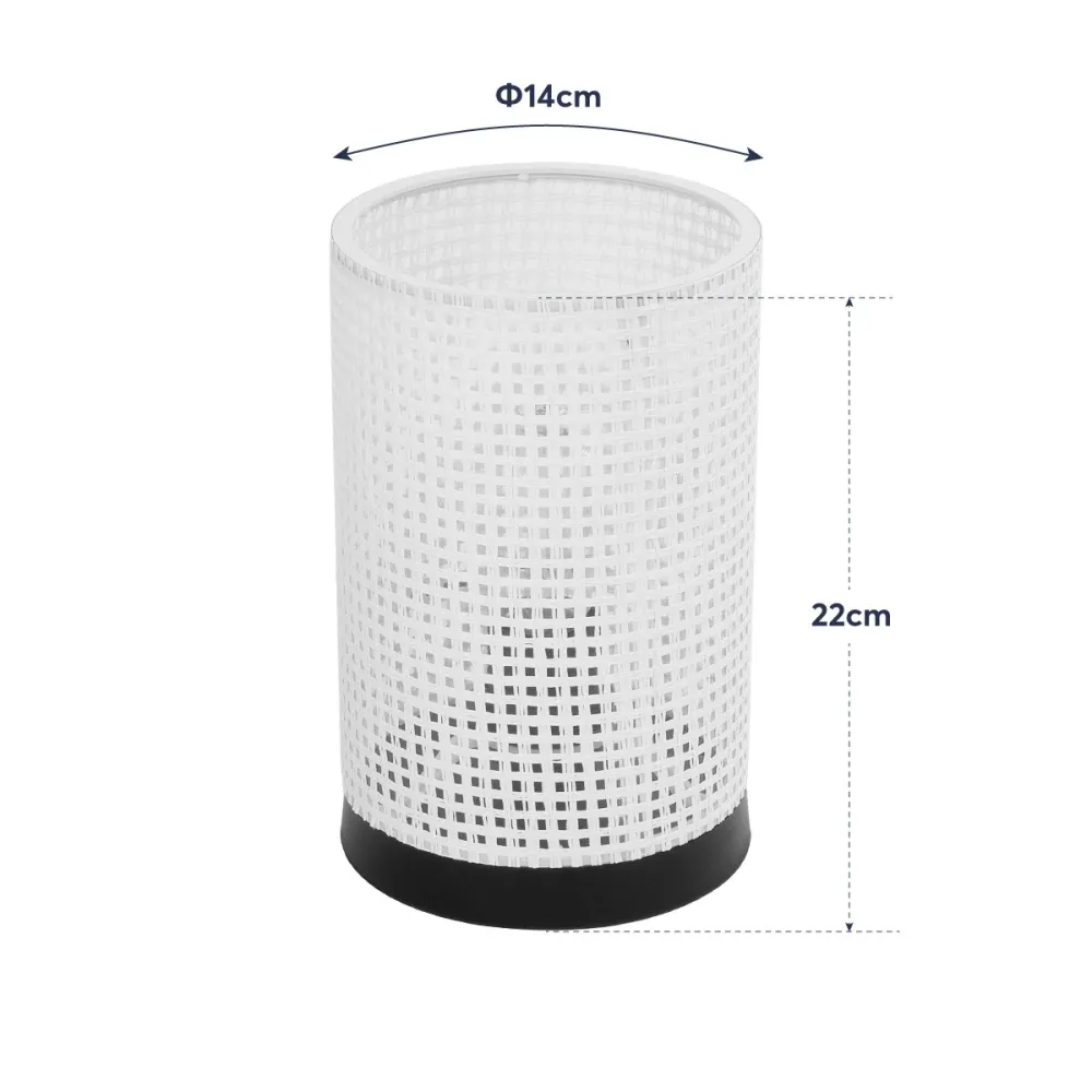 GLOBOSTAR® CYLINDER 203-0184 Μοντέρνο Επιτραπέζιο Φωτιστικό Πορτατίφ με Ντουί 1 x E27 AC 220-240V IP20 - Μαύρο & Λευκό - Μ14 x Π14 x Υ22cm
