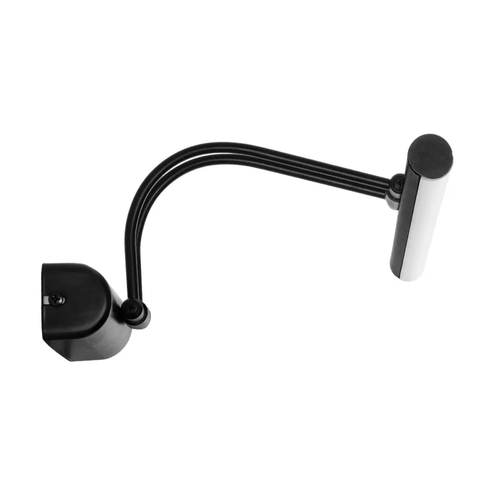 GLOBOSTAR® REFINE 203-0188 Μοντέρνο Φωτιστικό Τοίχου - Απλίκα Καθρέπτη Μπάνιου LED 7W 640lm 120° AC 220-240V IP44 Θερμό Λευκό 2700K - Lumileds SMD Chip - Μαύρο Ματ - Μ35 x Π21 x Υ12cm - 2 Χρόνια Εγγύηση