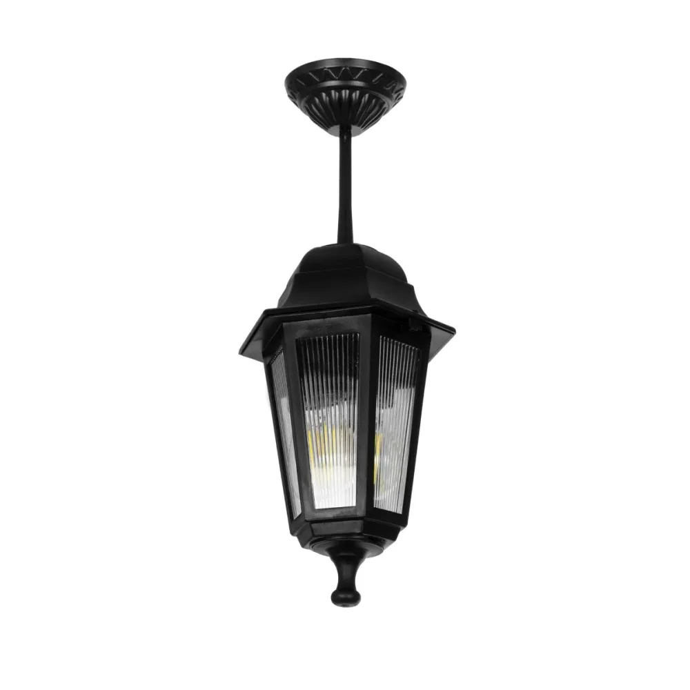 GLOBOSTAR® VITRO 203-0189 Vintage Φωτιστικό Οροφής με Ντουί 1 x E27 AC 220-240V IP44 - Μαύρο - Μ17 x Π17 x Υ28cm