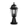 GloboStar® VITRO 203-0190 Vintage Επιδαπέδιο Φωτιστικό Φαναράκι Μονόφωτο 1 x E27 IP44 Μαύρο & Διάφανο Πλαστικό - Μ17 x Π17 x Υ40cm