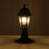GloboStar® VITRO 203-0190 Vintage Επιδαπέδιο Φωτιστικό Φαναράκι Μονόφωτο 1 x E27 IP44 Μαύρο & Διάφανο Πλαστικό - Μ17 x Π17 x Υ40cm