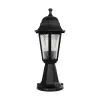 GloboStar® VITRO 203-0190 Vintage Επιδαπέδιο Φωτιστικό Φαναράκι Μονόφωτο 1 x E27 IP44 Μαύρο & Διάφανο Πλαστικό - Μ17 x Π17 x Υ40cm