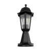 GloboStar® VITRO 203-0190 Vintage Επιδαπέδιο Φωτιστικό Φαναράκι Μονόφωτο 1 x E27 IP44 Μαύρο & Διάφανο Πλαστικό - Μ17 x Π17 x Υ40cm