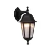 GLOBOSTAR® VITRO 203-0191 Vintage Φωτιστικό Τοίχου - Απλίκα με Ντουί 1 x E27 AC 220-240V IP44 - Μαύρο - Μ17 x Π20 x Υ36cm