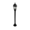 GloboStar® VITRO 203-0192 Vintage Επιδαπέδιο Φωτιστικό Κολωνάκι Κήπου Μονόφωτο 1 x E27 IP44 Μαύρο & Διάφανο Πλαστικό - Μ17 x Π17 x Υ100cm