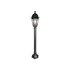 GloboStar® VITRO 203-0192 Vintage Επιδαπέδιο Φωτιστικό Κολωνάκι Κήπου Μονόφωτο 1 x E27 IP44 Μαύρο & Διάφανο Πλαστικό - Μ17 x Π17 x Υ100cm