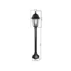 GloboStar® VITRO 203-0192 Vintage Επιδαπέδιο Φωτιστικό Κολωνάκι Κήπου Μονόφωτο 1 x E27 IP44 Μαύρο & Διάφανο Πλαστικό - Μ17 x Π17 x Υ100cm