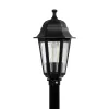 GloboStar® VITRO 203-0192 Vintage Επιδαπέδιο Φωτιστικό Κολωνάκι Κήπου Μονόφωτο 1 x E27 IP44 Μαύρο & Διάφανο Πλαστικό - Μ17 x Π17 x Υ100cm