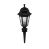 GloboStar® VITRO 203-0193 Vintage Καρφωτό Φωτιστικό Φαναράκι Μονόφωτο 1 x E27 IP44 Μαύρο & Διάφανο Πλαστικό - Μ17 x Π17 x Υ55cm
