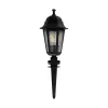 GloboStar® VITRO 203-0193 Vintage Καρφωτό Φωτιστικό Φαναράκι Μονόφωτο 1 x E27 IP44 Μαύρο & Διάφανο Πλαστικό - Μ17 x Π17 x Υ55cm