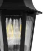 GloboStar® VITRO 203-0193 Vintage Καρφωτό Φωτιστικό Φαναράκι Μονόφωτο 1 x E27 IP44 Μαύρο & Διάφανο Πλαστικό - Μ17 x Π17 x Υ55cm