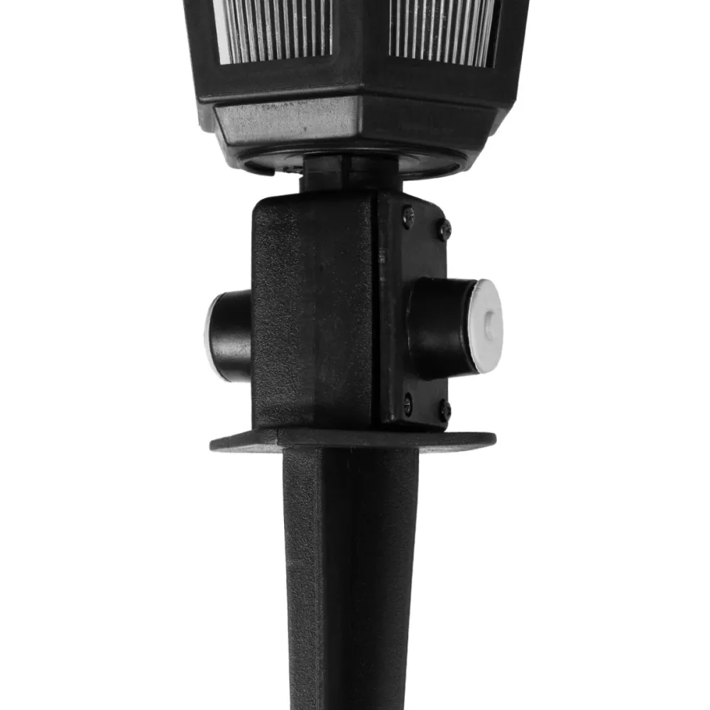 GloboStar® VITRO 203-0193 Vintage Καρφωτό Φωτιστικό Φαναράκι Μονόφωτο 1 x E27 IP44 Μαύρο & Διάφανο Πλαστικό - Μ17 x Π17 x Υ55cm