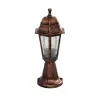 GloboStar® VITRO 203-0195 Vintage Επιδαπέδιο Φωτιστικό Φαναράκι Μονόφωτο 1 x E27 IP44 Χάλκινο & Διάφανο Πλαστικό - Μ17 x Π17 x Υ40cm