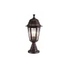 GloboStar® VITRO 203-0195 Vintage Επιδαπέδιο Φωτιστικό Φαναράκι Μονόφωτο 1 x E27 IP44 Χάλκινο & Διάφανο Πλαστικό - Μ17 x Π17 x Υ40cm