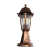 GloboStar® VITRO 203-0195 Vintage Επιδαπέδιο Φωτιστικό Φαναράκι Μονόφωτο 1 x E27 IP44 Χάλκινο & Διάφανο Πλαστικό - Μ17 x Π17 x Υ40cm