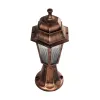GloboStar® VITRO 203-0195 Vintage Επιδαπέδιο Φωτιστικό Φαναράκι Μονόφωτο 1 x E27 IP44 Χάλκινο & Διάφανο Πλαστικό - Μ17 x Π17 x Υ40cm