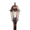 GloboStar® VITRO 203-0197 Vintage Επιδαπέδιο Φωτιστικό Κολωνάκι Κήπου Μονόφωτο 1 x E27 IP44 Χάλκινο & Διάφανο Πλαστικό - Μ17 x Π17 x Υ100cm