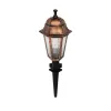 GloboStar® VITRO 203-0198 Vintage Καρφωτό Φωτιστικό Φαναράκι Μονόφωτο 1 x E27 IP44 Χάλκινο & Διάφανο Πλαστικό - Μ17 x Π17 x Υ55cm