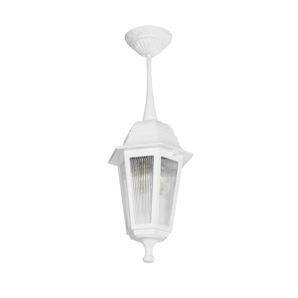 GLOBOSTAR® VITRO 203-0199 Vintage Φωτιστικό Οροφής με Ντουί 1 x E27 AC 220-240V IP44 - Λευκό - Μ17 x Π17 x Υ28cm