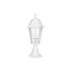 GloboStar® VITRO 203-0200 Vintage Επιδαπέδιο Φωτιστικό Φαναράκι Μονόφωτο 1 x E27 IP44 Λευκό & Διάφανο Πλαστικό - Μ17 x Π17 x Υ40cm