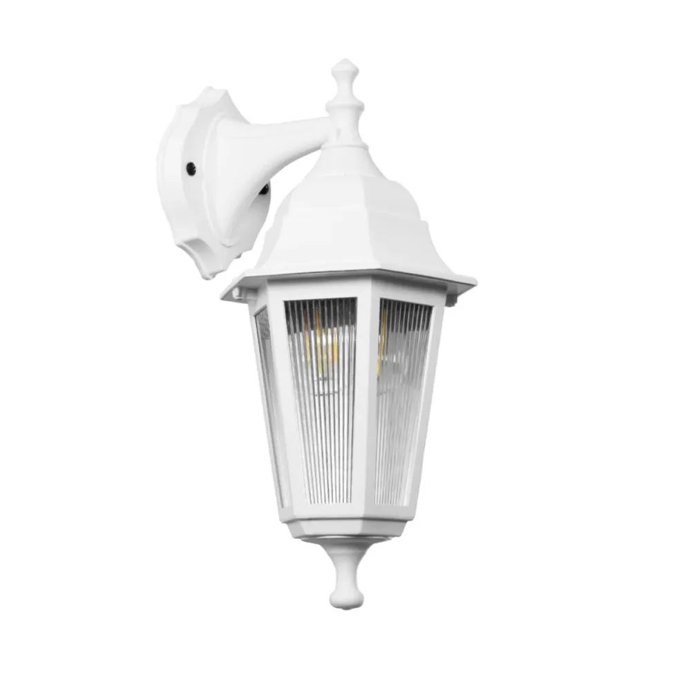 GLOBOSTAR® VITRO 203-0201 Vintage Φωτιστικό Τοίχου - Απλίκα με Ντουί 1 x E27 AC 220-240V IP44 - Λευκό - Μ17 x Π20 x Υ36cm