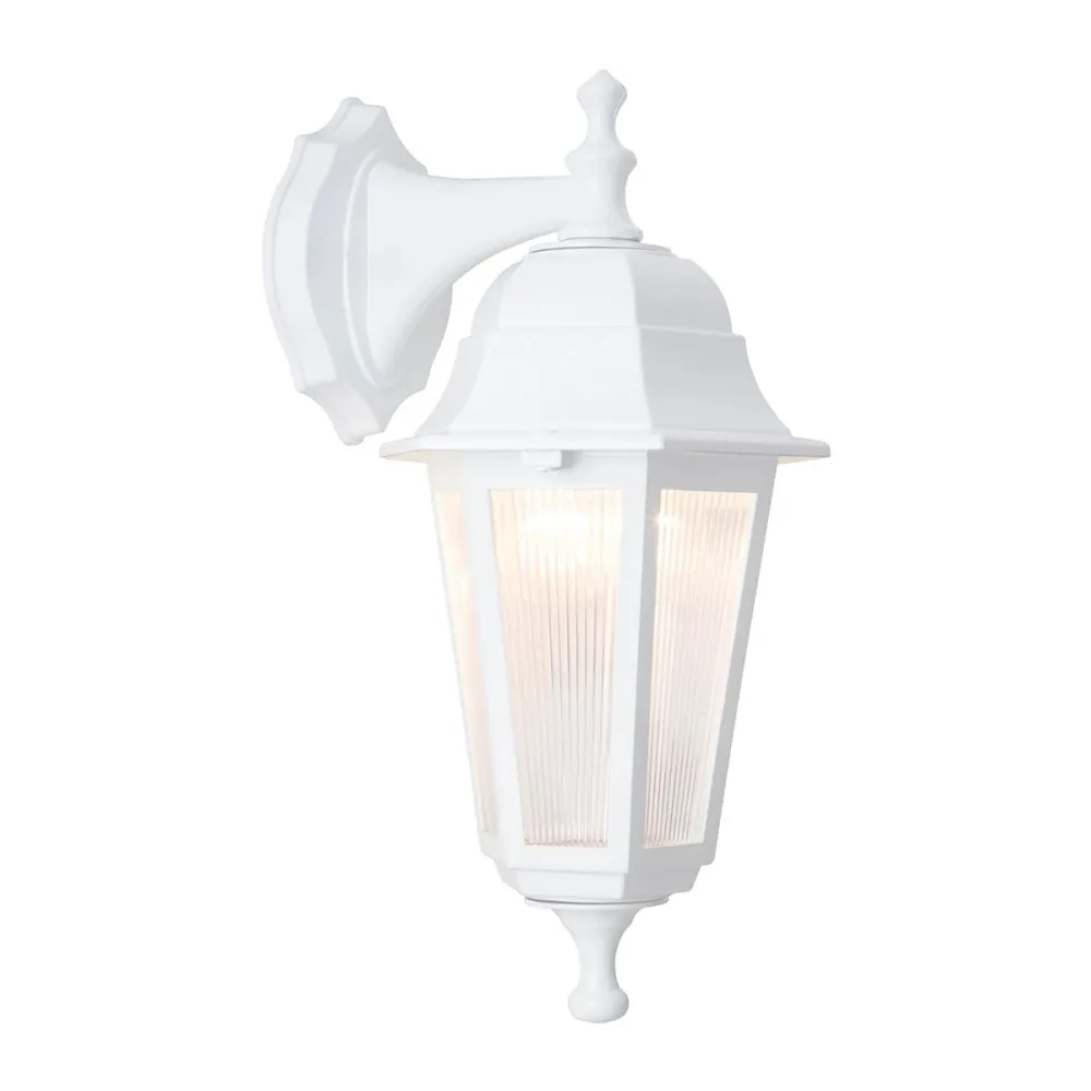 GLOBOSTAR® VITRO 203-0201 Vintage Φωτιστικό Τοίχου - Απλίκα με Ντουί 1 x E27 AC 220-240V IP44 - Λευκό - Μ17 x Π20 x Υ36cm