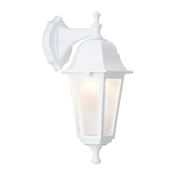 GloboStar® VITRO 203-0201 Vintage Επιτοίχιο Φωτιστικό Φαναράκι Μονόφωτο 1 x E27 IP44 Λευκό Πλαστικό - Μ19 x Π16 x Υ39cm