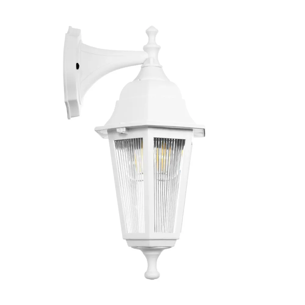 GLOBOSTAR® VITRO 203-0201 Vintage Φωτιστικό Τοίχου - Απλίκα με Ντουί 1 x E27 AC 220-240V IP44 - Λευκό - Μ17 x Π20 x Υ36cm