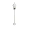 GloboStar® VITRO 203-0202 Vintage Επιδαπέδιο Φωτιστικό Κολωνάκι Κήπου  Μονόφωτο 1 x E27 IP44 Λευκό & Διάφανο Πλαστικό - Μ17 x Π17 x Υ100cm