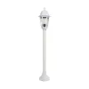 GloboStar® VITRO 203-0202 Vintage Επιδαπέδιο Φωτιστικό Κολωνάκι Κήπου  Μονόφωτο 1 x E27 IP44 Λευκό & Διάφανο Πλαστικό - Μ17 x Π17 x Υ100cm