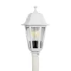 GloboStar® VITRO 203-0202 Vintage Επιδαπέδιο Φωτιστικό Κολωνάκι Κήπου  Μονόφωτο 1 x E27 IP44 Λευκό & Διάφανο Πλαστικό - Μ17 x Π17 x Υ100cm