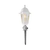 GloboStar® VITRO 203-0203 Vintage Καρφωτό Φωτιστικό Φαναράκι Μονόφωτο 1 x E27 IP44 Λευκό & Διάφανο Πλαστικό - Μ17 x Π17 x Υ55cm