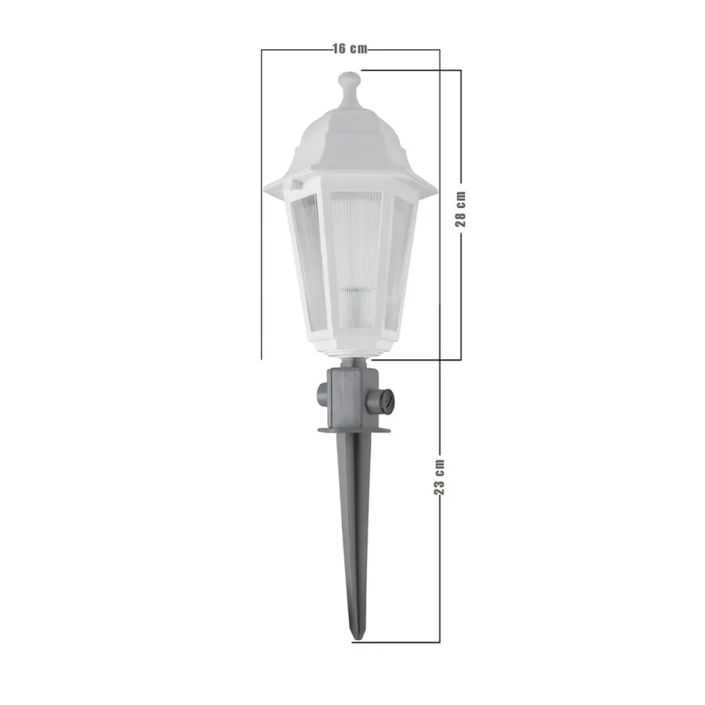 GloboStar® VITRO 203-0203 Vintage Καρφωτό Φωτιστικό Φαναράκι Μονόφωτο 1 x E27 IP44 Λευκό & Διάφανο Πλαστικό - Μ17 x Π17 x Υ55cm