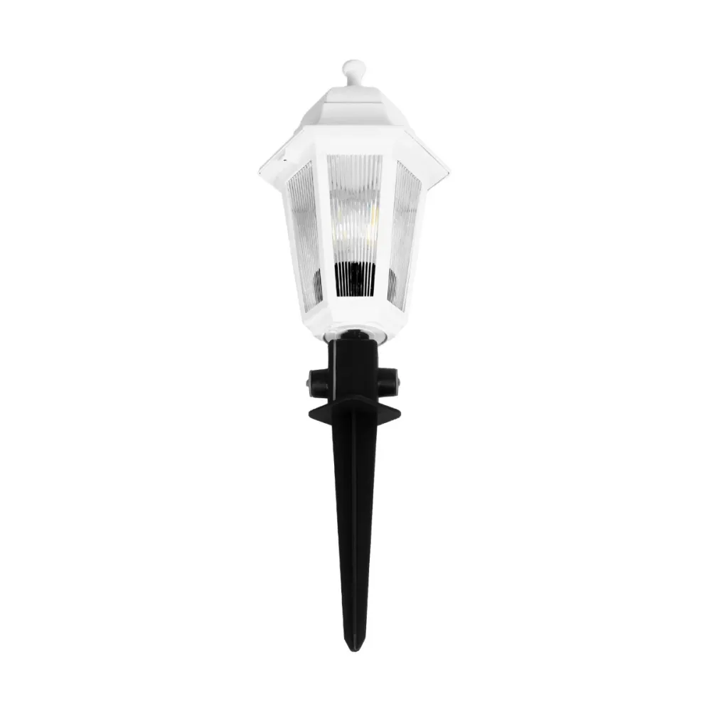 GloboStar® VITRO 203-0203 Vintage Καρφωτό Φωτιστικό Φαναράκι Μονόφωτο 1 x E27 IP44 Λευκό & Διάφανο Πλαστικό - Μ17 x Π17 x Υ55cm
