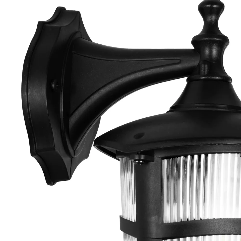 GLOBOSTAR® ZARDIN 203-0206 Vintage Φωτιστικό Τοίχου - Απλίκα με Ντουί 1 x E27 AC 220-240V IP44 - Μαύρο - Μ17 x Π22 x Υ30cm