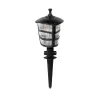 GloboStar® ZARDIN 203-0208 Vintage Καρφωτό Φωτιστικό Φαναράκι Μονόφωτο 1 x E27 IP44 Μαύρο & Διάφανο Πλαστικό - Μ17 x Π17 x Υ50cm