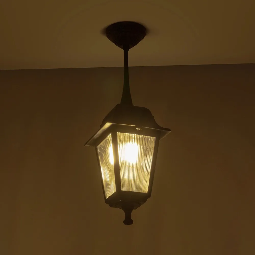 GLOBOSTAR® SOLME 203-0209 Vintage Φωτιστικό Οροφής με Ντουί 1 x E27 AC 220-240V IP44 - Μαύρο - Μ15 x Π15 x Υ27cm