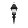 GloboStar® SOLME 203-0213 Vintage Καρφωτό Φωτιστικό Φαναράκι Μονόφωτο 1 x E27 IP44 Μαύρο & Διάφανο Πλαστικό - Μ22 x Π22 x Υ35cm