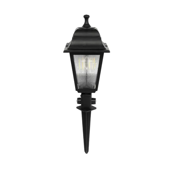 GloboStar® SOLME 203-0213 Vintage Καρφωτό Φωτιστικό Φαναράκι Μονόφωτο 1 x E27 IP44 Μαύρο & Διάφανο Πλαστικό - Μ22 x Π22 x Υ35cm