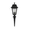 GloboStar® SOLME 203-0213 Vintage Καρφωτό Φωτιστικό Φαναράκι Μονόφωτο 1 x E27 IP44 Μαύρο & Διάφανο Πλαστικό - Μ22 x Π22 x Υ35cm