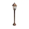 GloboStar® SOLME 203-0217 Vintage Επιδαπέδιο Φωτιστικό Κολωνάκι Κήπου Μονόφωτο 1 x E27 IP44 Χάλκινο & Διάφανο Πλαστικό - Μ22 x Π22 x Υ100cm