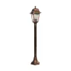 GloboStar® SOLME 203-0217 Vintage Επιδαπέδιο Φωτιστικό Κολωνάκι Κήπου Μονόφωτο 1 x E27 IP44 Χάλκινο & Διάφανο Πλαστικό - Μ22 x Π22 x Υ100cm