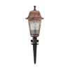 GloboStar® SOLME 203-0218 Vintage Καρφωτό Φωτιστικό Φαναράκι Μονόφωτο 1 x E27 IP44 Χάλκινο & Διάφανο Πλαστικό - Μ22 x Π22 x Υ35cm
