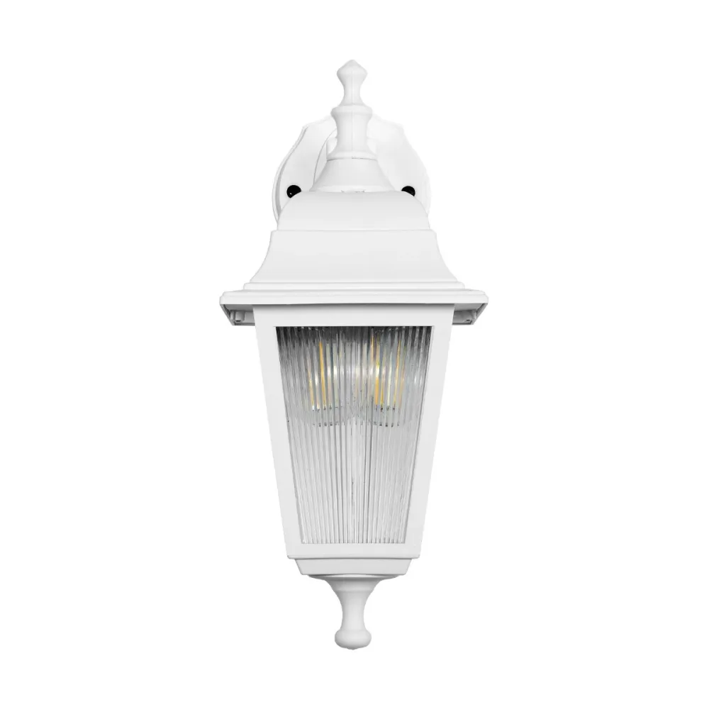GLOBOSTAR® SOLME 203-0221 Vintage Φωτιστικό Τοίχου - Απλίκα με Ντουί 1 x E27 AC 220-240V IP44 - Λευκό - Μ15 x Π20 x Υ35cm