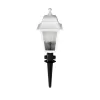 GloboStar® SOLME 203-0223 Vintage Καρφωτό Φωτιστικό Φαναράκι Μονόφωτο 1 x E27 IP44 Λευκό & Διάφανο Πλαστικό - Μ22 x Π22 x Υ35cm