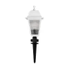 GloboStar® SOLME 203-0223 Vintage Καρφωτό Φωτιστικό Φαναράκι Μονόφωτο 1 x E27 IP44 Λευκό & Διάφανο Πλαστικό - Μ22 x Π22 x Υ35cm