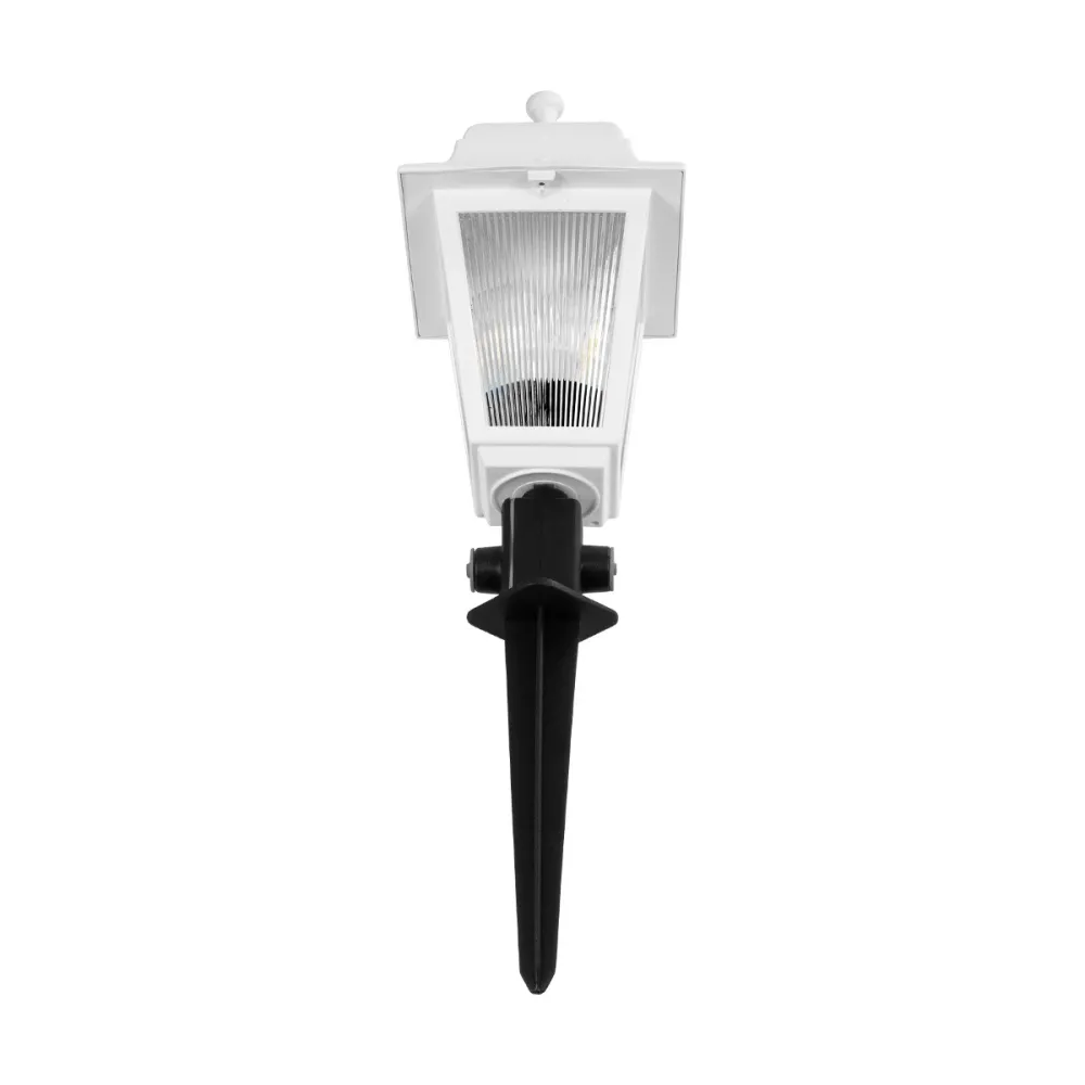 GloboStar® SOLME 203-0223 Vintage Καρφωτό Φωτιστικό Φαναράκι Μονόφωτο 1 x E27 IP44 Λευκό & Διάφανο Πλαστικό - Μ22 x Π22 x Υ35cm